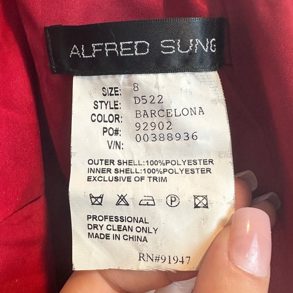 Alfred Sung Low Back with Bow Mini Dress - Picture 2 of 10